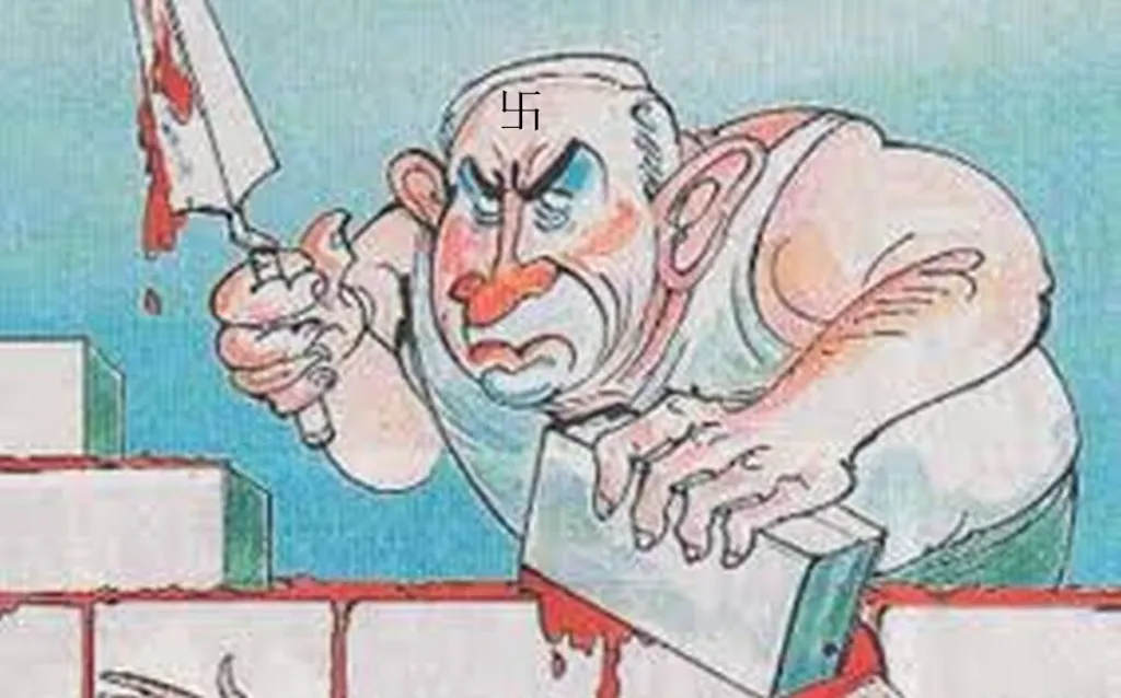 Devastating Cartoon Of Nazi-Like Netanyahu Fails To Free Palestine