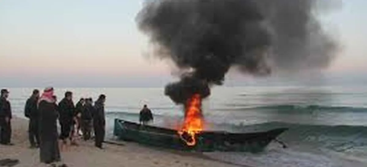 burning boat