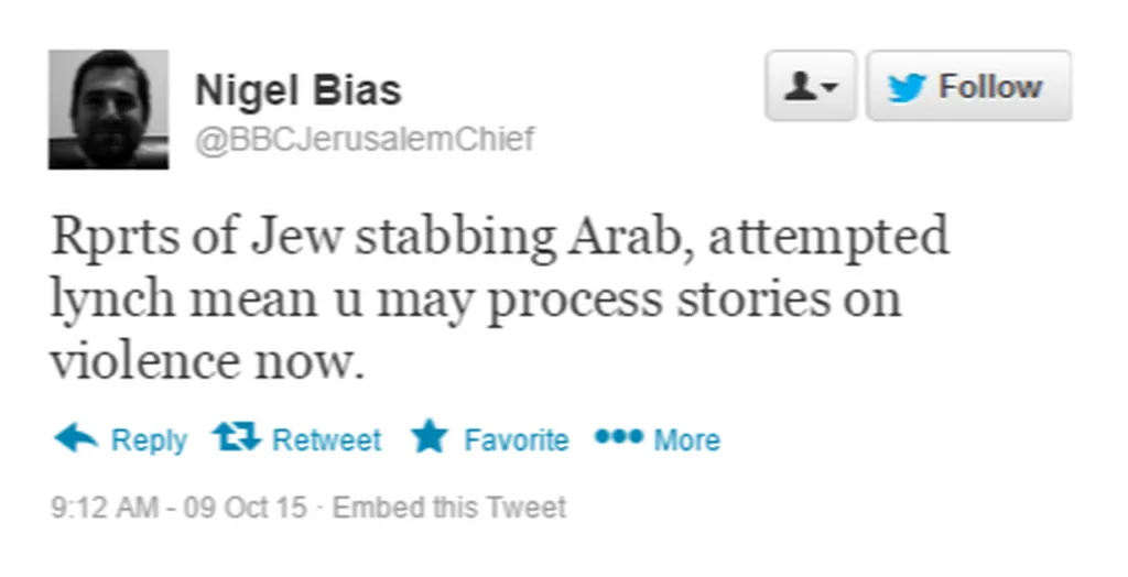 Now That Jews Have Also Attacked Arabs, BBC To Report Violence