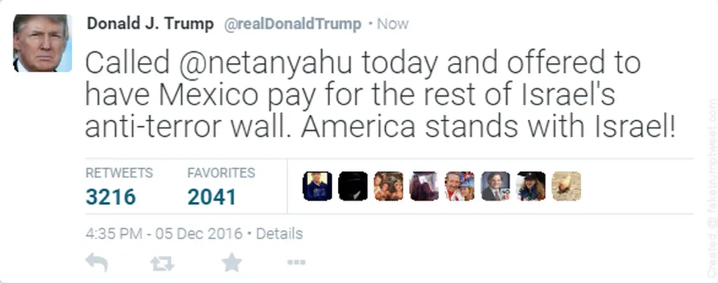 Trump Offers To Have Mexico Also Pay For Israeli Separation Barrier