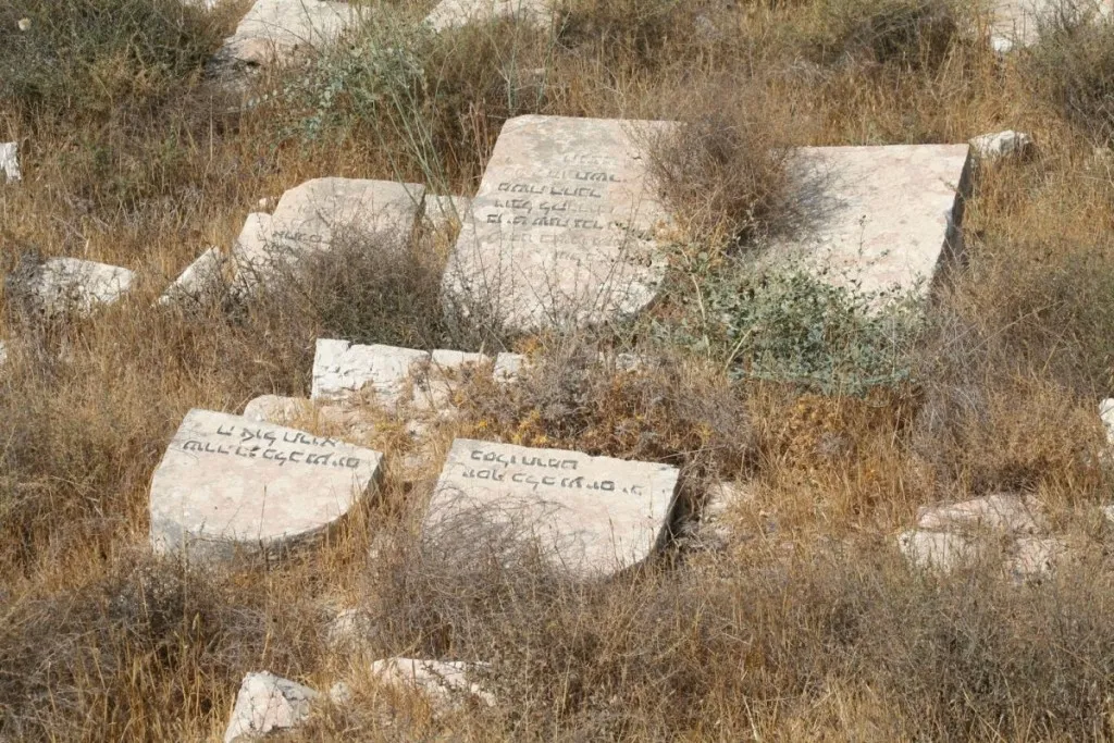 Smashed Mt. Of Olives Tombstones Getting In Way Of Haaretz Dancing On Graves